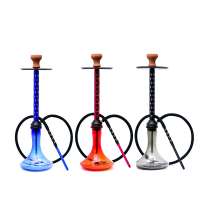 2020 wholesale Luxurious stainless steel three-color large 70cm glass hookah