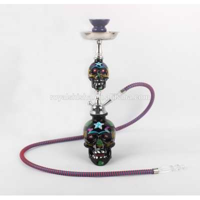 2018 china new painting style all glass hookah shisha skull shape arab hookah