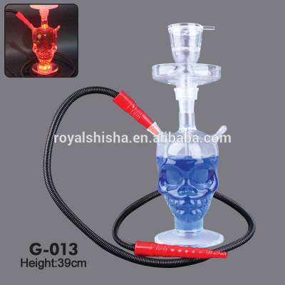 Hottest Sale Skull Shape Glass Hookah With LED