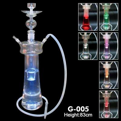 Best selling full glass and good quality hookah shisha glass shisha electronic hookah with led