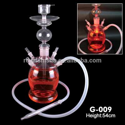 Unique Wholesale Shapes Medium Copper Liquor Bottle With Led High Quality All Glass Hookah